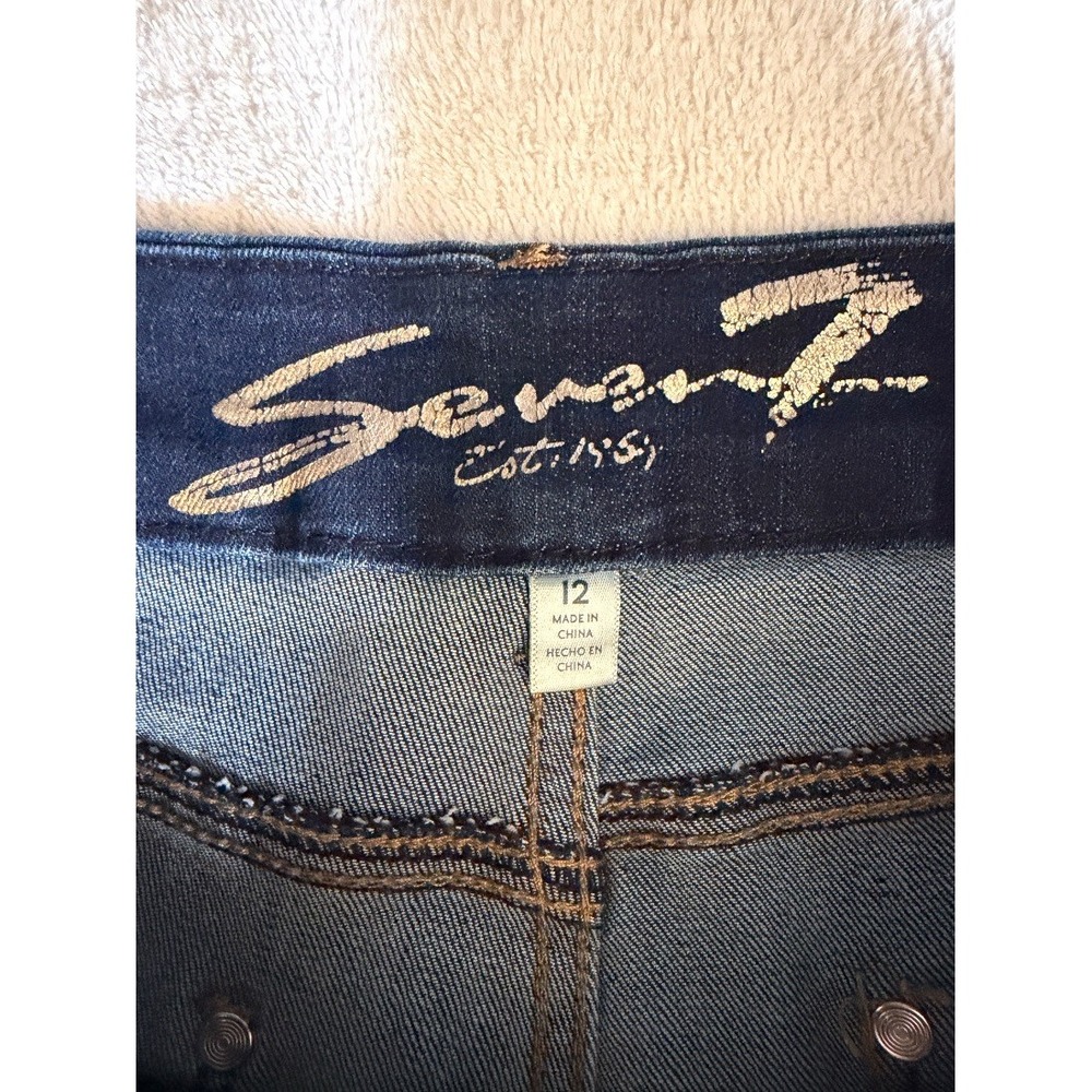 Seven7 Plus Size Tummyless High Rise Skinny Jeans Dark Wash Blue Size 12 - Picture 4 of 16